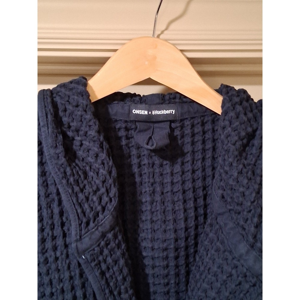 Onsen Huckberry Supima Waffle Bath Robe Twilight Blue - Size Large New - Picture 2 of 5